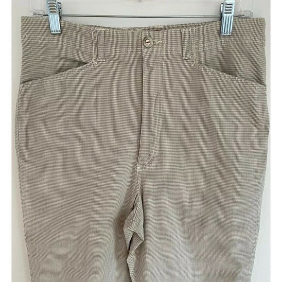 Gloria Vanderbilt Beige Plaid Retro Crop Pants Plus 14 High Waist Stretch 32x21 - Picture 3 of 7